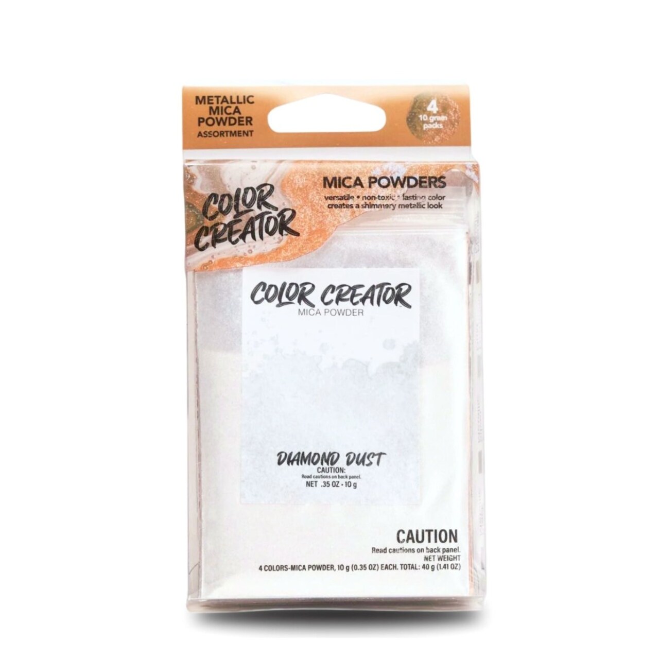 Color Creator Metallic Mica 4pk - (10g bag each; Diamond Dust, Black Metallic, Bronze Metallic, Silver Metallic)